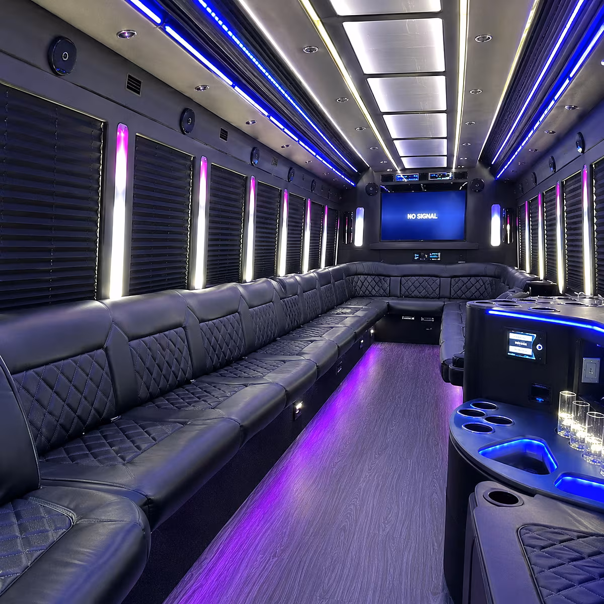 duluth 30 passenger party bus inside